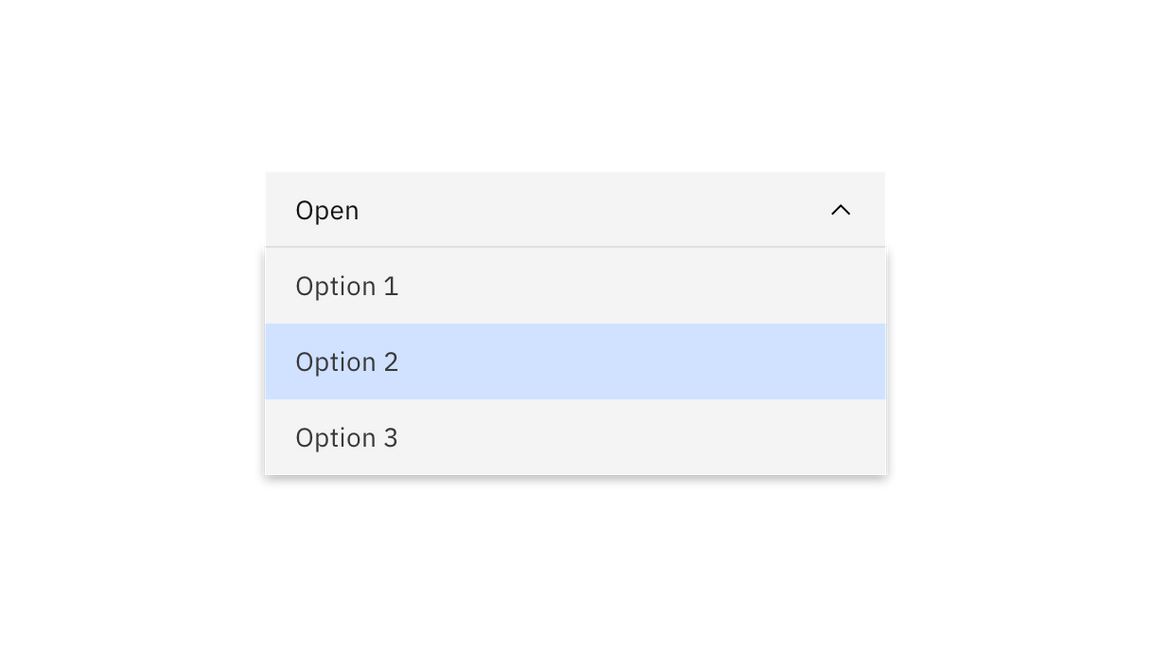 Dropdown menu option click target.