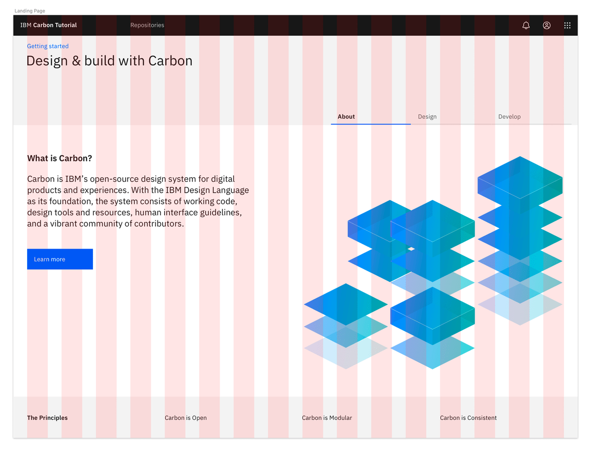 Landing page grid